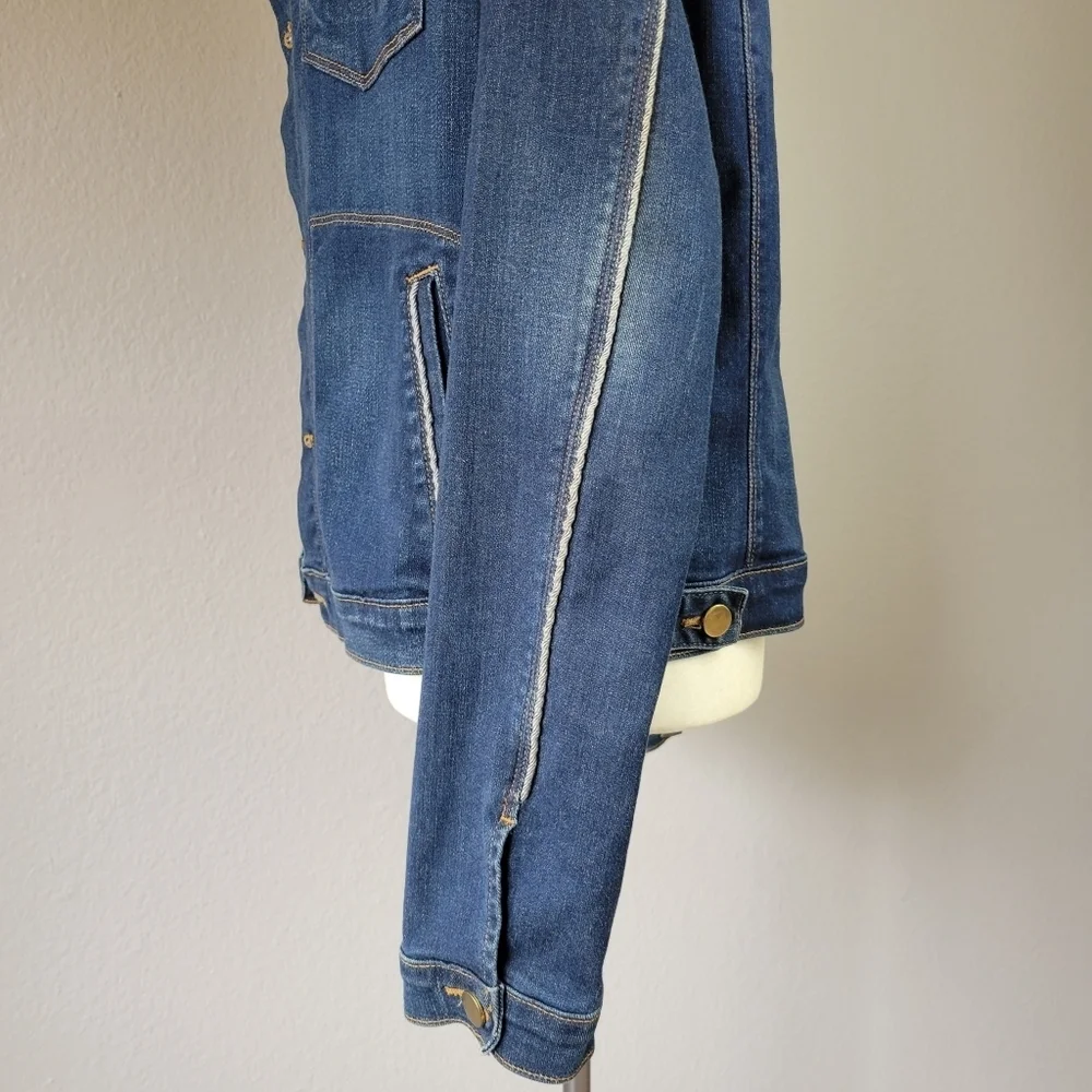 FRAME // ltd ed le slim denim jacket in medium blue denim shore coast - Picture 8 of 16